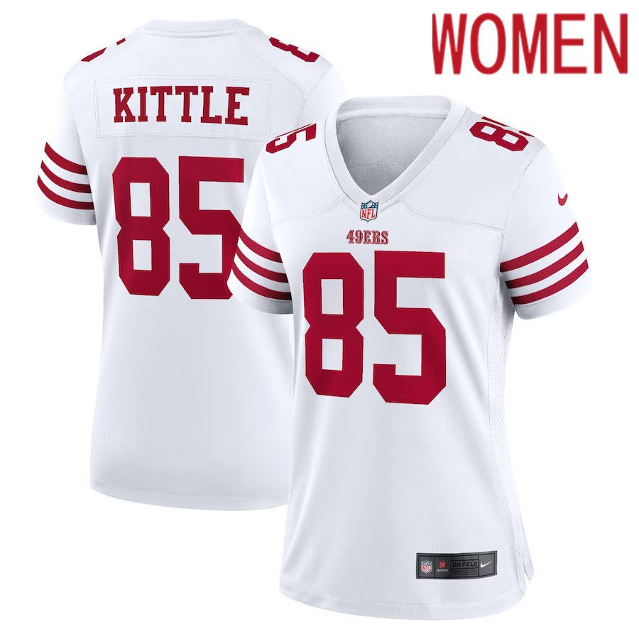 Women San Francisco 49ers 85 George Kittle Nike White Game Player NFL Jersey